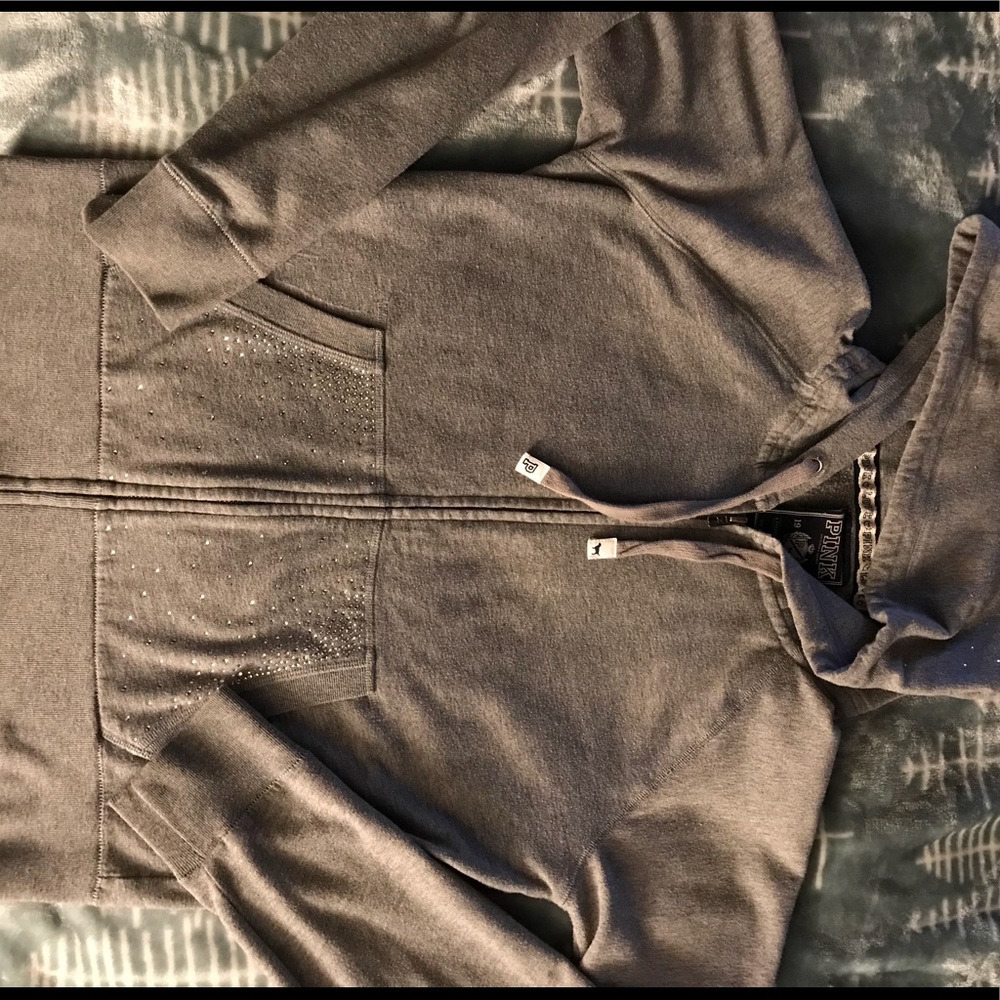 Pink VS grey zip hoodie